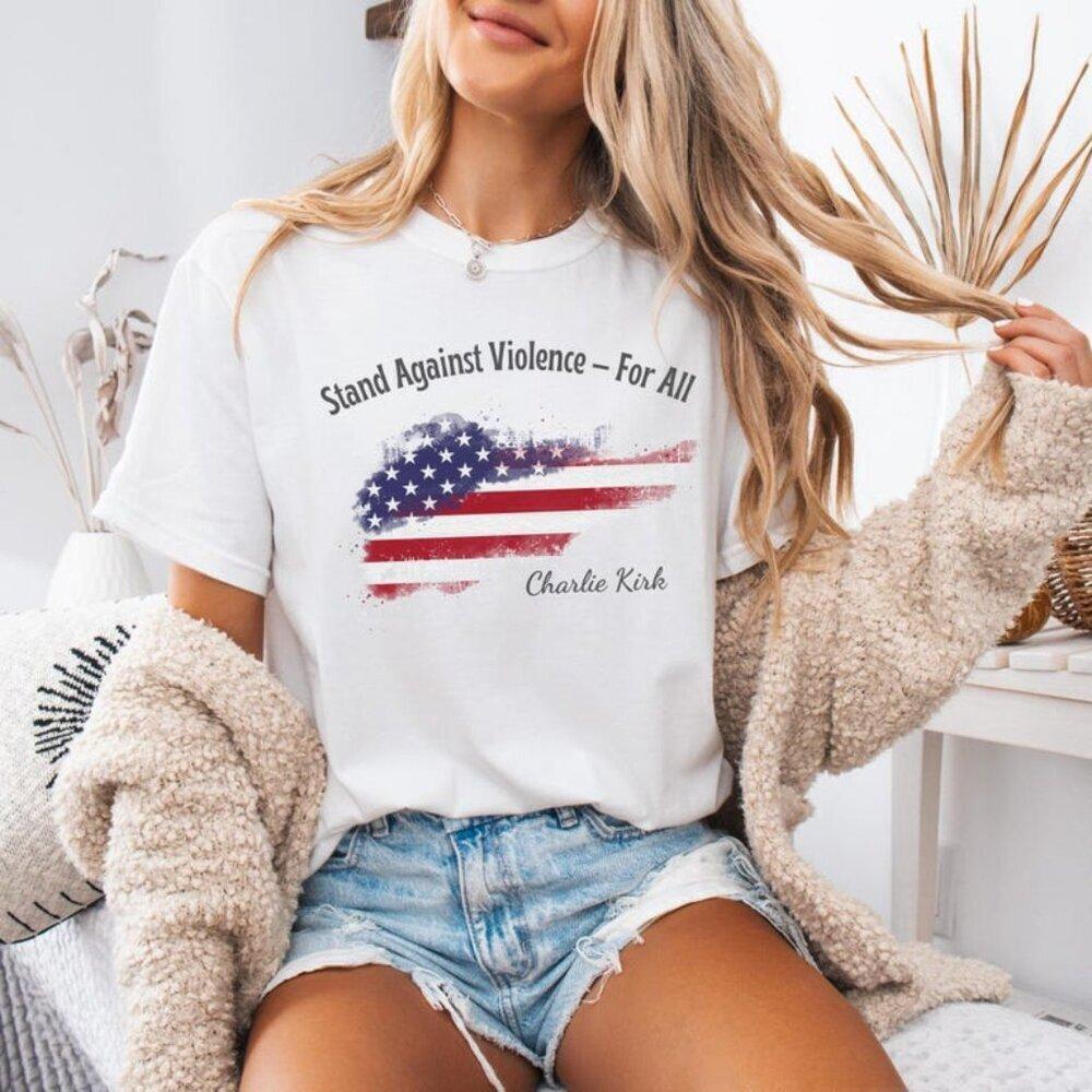 Stand Against Violence Peace Quote Graphic T-Shirt